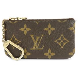 Louis Vuitton Monogram Pochette Cles Coin Case Key Case Brown M62650 Brown