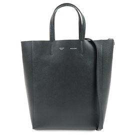 Céline CELINE Bolsa 2Way Vertical Cabas em couro Bolsa de mão Bolsa de ombro Preta Preto