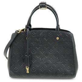 Louis Vuitton Monogram Empreinte Montaigne MM 2Way Hand Bag Noir M41048 Noir