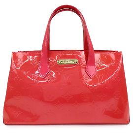 Bolsa de mão Louis Vuitton Monogram Vernis Wilshire PM Rose Pop M93643 Rosa
