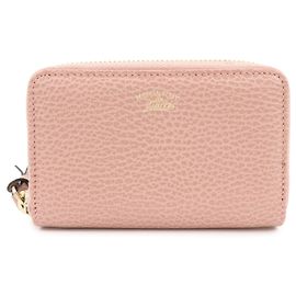 GUCCI Swing Leather Coin Case Carteira Compacta Rosa 368877 Rosa