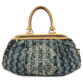 Louis Vuitton Monogram Denim Cabas Raye GM Bolsa de Mão 2Way M95336 Azul