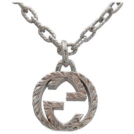 GUCCI Interlocking G Arabesque Halskette SV925 Silver Silber