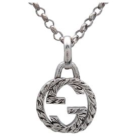 GUCCI Interlocking G Arabesque Halskette SV925 Siver Silber