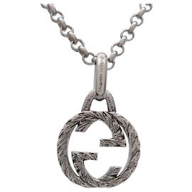 Colar de corrente Arabesque Interlocking G GUCCI SV925 Silver Prata