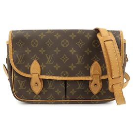 Louis Vuitton Monogram Gibeciere MM Shoulder Bag M42247 Brown