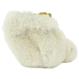 LOEWE Porta-moedas em couro e lã Rabbit White Branco Cru