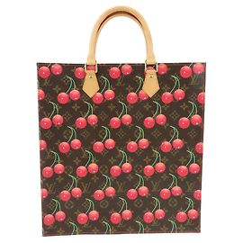 Louis Vuitton Monogram Cherry Sac Plat Tote Hand Bag Brown M95010 Marrom