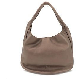 Bolsa de Ombro e Bolsa de Mão LOEWE Anagram em Couro Bronze Marrom
