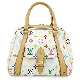 Bolsa de mão Louis Vuitton Monogram Priscilla Multicolor Blanc M40096 Branco