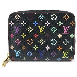 Louis Vuitton Monogram Multicolor Canvas Zippy Coin Purse M93740 Black