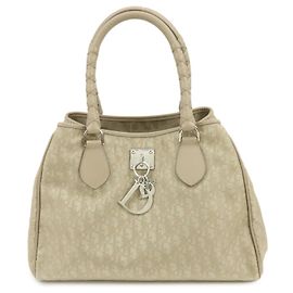 Bolsa de mão Christian Dior Romantic Trotter em PVC e couro Bege Bege