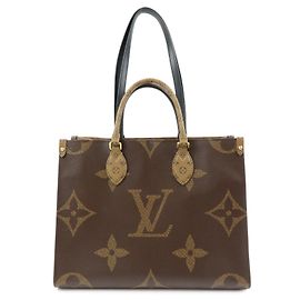 LOUIS VUITTON Monogram Giant Reverse On the Go MM Tote Bag M45321 Marrom