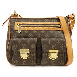 mala de ombro Louis Vuitton Monogram Hudson GM Brown M40045 Marrom