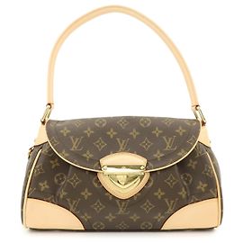 Bolsa de Ombro Louis Vuitton Monogram Beverly MM Brown M40121 Marrom