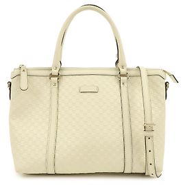 GUCCI Bolsa 2Way em couro Microguccissima Ivory 449656 Cru