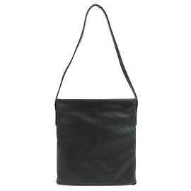 Borsa a spalla piatta e borsa a tracolla in pelle nappa con logo LOEWE Nero Nero
