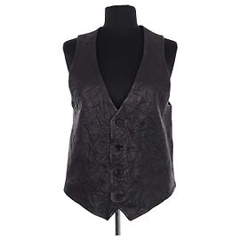 Chaleco de cuero negro Zadig & Voltaire Negro