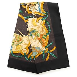Carré di seta Hermès Cavaliers Des Nuages Marrone 90 Marrone