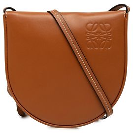 Borsa a tracolla LOEWE Small Soft Calfskin Heel Pouch Marrone Marrone