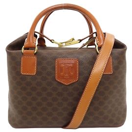 Céline Sac à main 2-Way Celine motif Macadam Marron