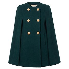 Casaco Cape Abotoado Chloé Verde Escuro em Lã Virgem e Mohair – Size 34 Outro