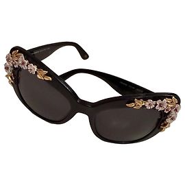 Dolce & Gabbana Occhiali da sole donna acetato nero decorati Nero