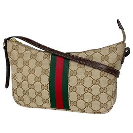 Borsa a Tracolla Piccola Gucci Lunetta Marrone Beige