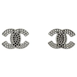 Chanel Silver Clip-On Ohrringe Silber