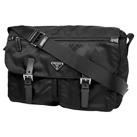 Borsa a tracolla Prada in nylon Nero