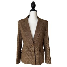 Veste en lin Thierry Mugler Couture Marron Noir