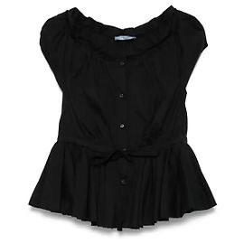 Autre Marque Top Prada negra de algodón años 2000 Negro