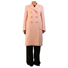 Prada Pink double-breasted coat - size UK 10 Pink