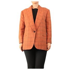 Weekend Max Mara Rust orange Mineta checkered blazer - size UK 10 Orange
