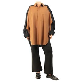 Autre Marque Camisa bicolor Thioro preta e castanha - size Marrom