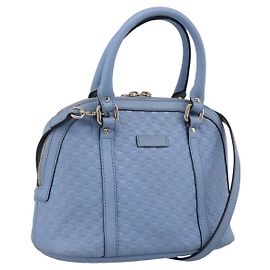 GUCCI Micro GG Canvas Guccissima Leather Outlet 2way Blue 449654 Altro