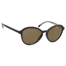 Gafas de sol CHANEL Plástico Marrón Oscuro CC Otro