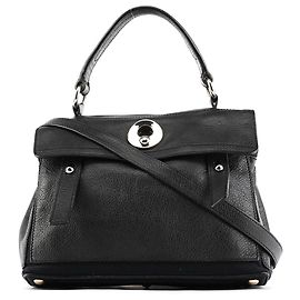 Yves Saint Laurent 283761 Bolsa 2-Way Muse Two em couro preto Preto