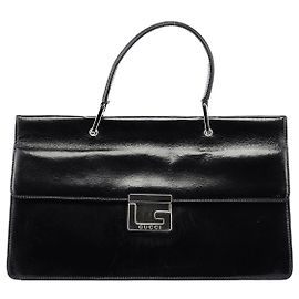 Gucci Schwarze Ledertasche G Square Rot