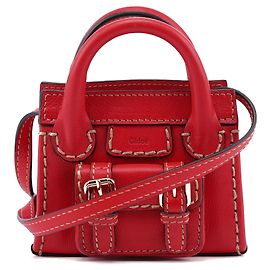 Chloé Bolso Micro Edith de piel roja Roja