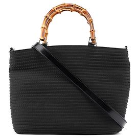 Gucci Borsa tote in bambù trapuntata nera Nero