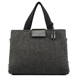 Prada mala Tote Padlock em lã e couro cinza e preto Fall 1999 Cinza