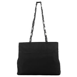 Prada Borsa Tote in nylon Tessuto Impuntu nera Nero