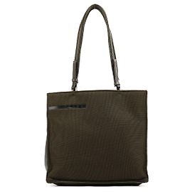 Prada Sac cabas City B9386 en maille nylon vert olive Vert
