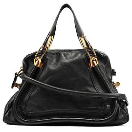 Chloé  mala Paraty 2-Way em couro preto Preto