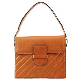Yves Saint Laurent Bolsa de ombro em couro acolchoado castanho claro Marrom