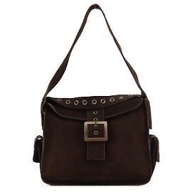 Dolce & Gabbana Brown Suede Flap Shoulder Bag Brown