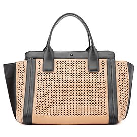 Chloé Soft Pink Black Perforiertes Leder Tote Bag Pink