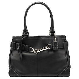 Coach Borsa Tote Hamptons in pelle nera F08A70 Nero