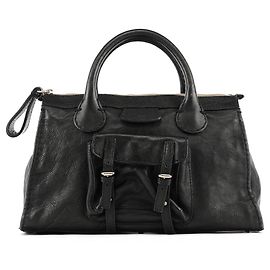 Chloé Black Leather Edith Tote Bag Black